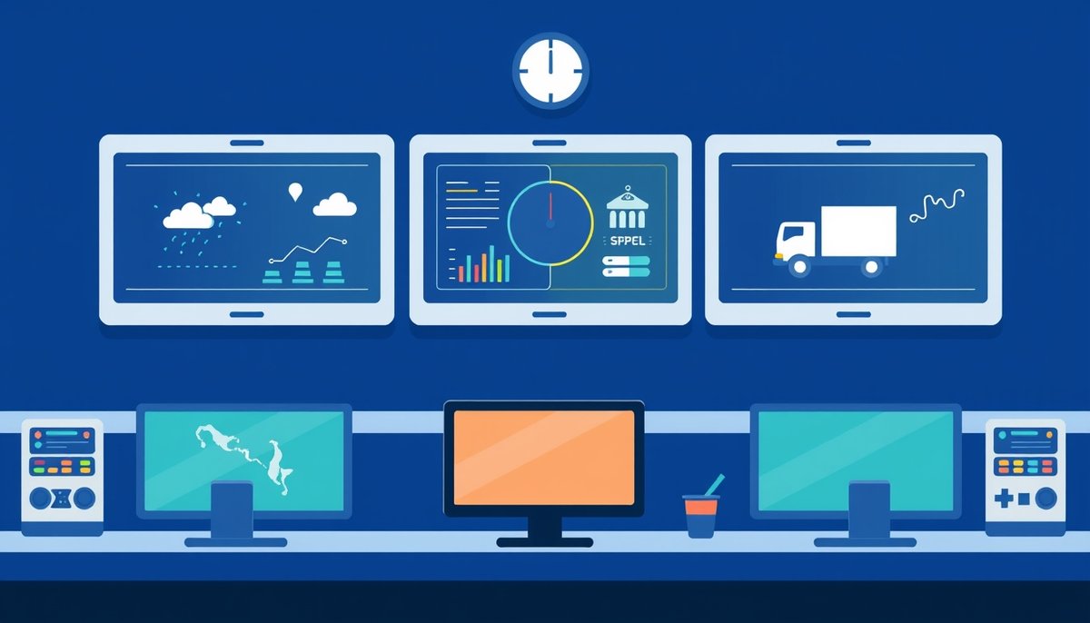 Sistema de gestión de riesgos con IBM: monitoreo en tiempo real de amenazas y alertas automatizadas para cadena de suministro Centro control riesgos con IA: alertas meteorológicas, estados proveedores y rutas transporte