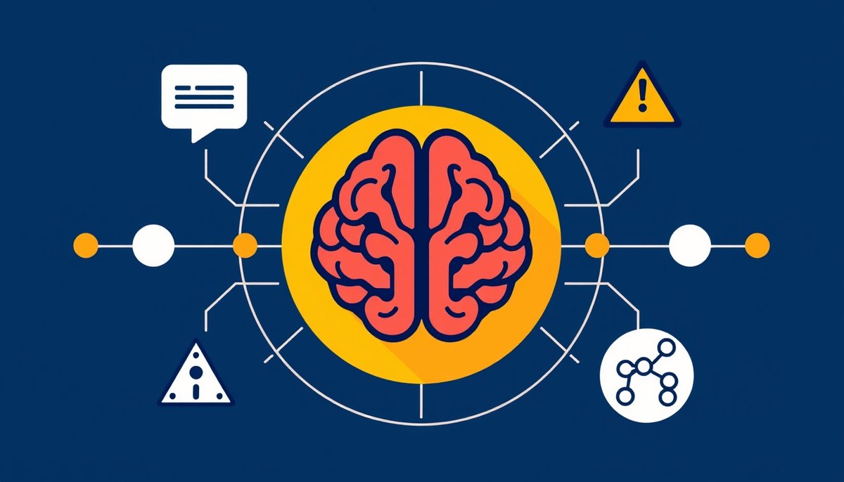 Übersicht der wichtigsten KI-Fähigkeiten im Projektmanagement: Sprachverarbeitung, Mustererkennung und Risikoanalyse KI-Fähigkeiten Infografik: Sprachverarbeitung, Risikoerkennung und Datenanalyse im Projektmanagement