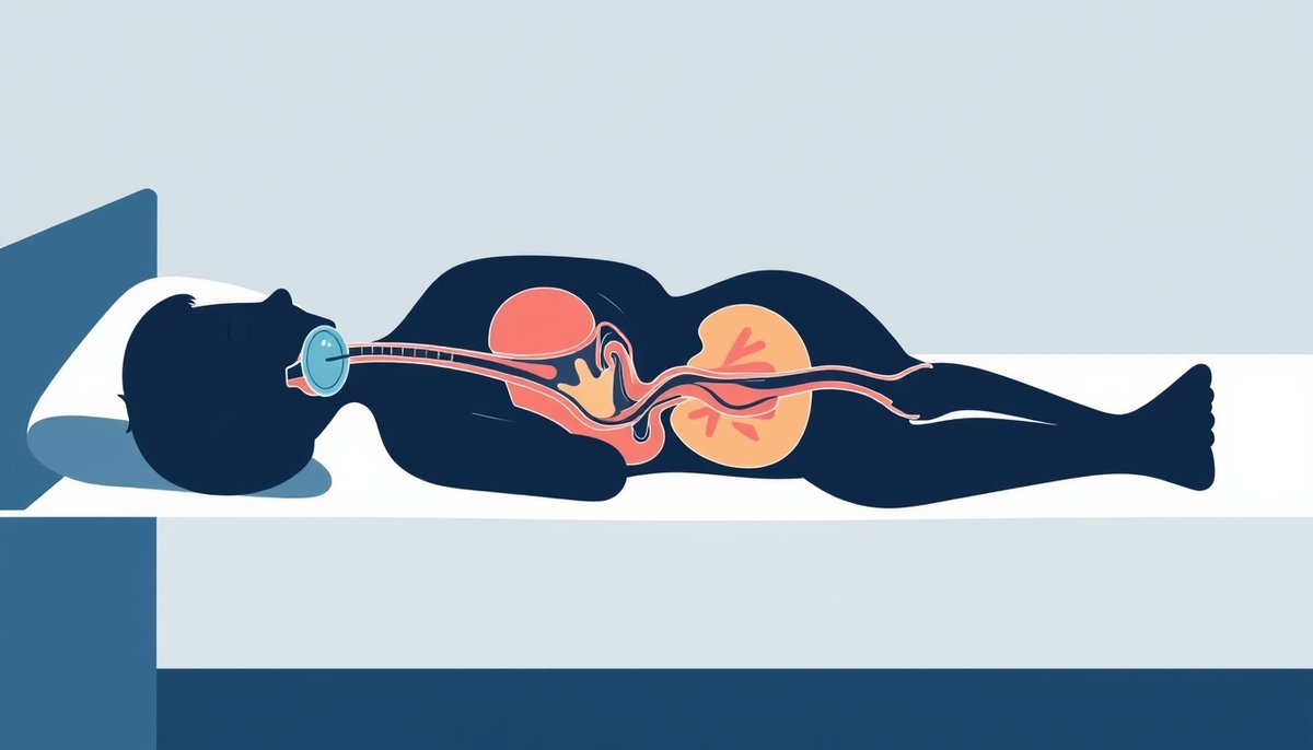 Sistema de inteligencia artificial procesando datos de apnea del sueño con análisis de vías respiratorias y patrones de colapso IA analizando datos de apnea del sueño con patrones neurales y segmentación anatómica