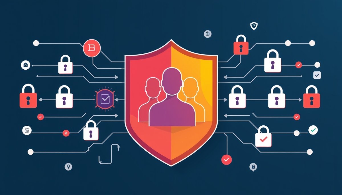 Protección de datos y transparencia en reclutamiento con IA: cumplimiento GDPR e ISO 27001 en procesos de selección Escudo de privacidad de datos mostrando cumplimiento GDPR en reclutamiento con IA