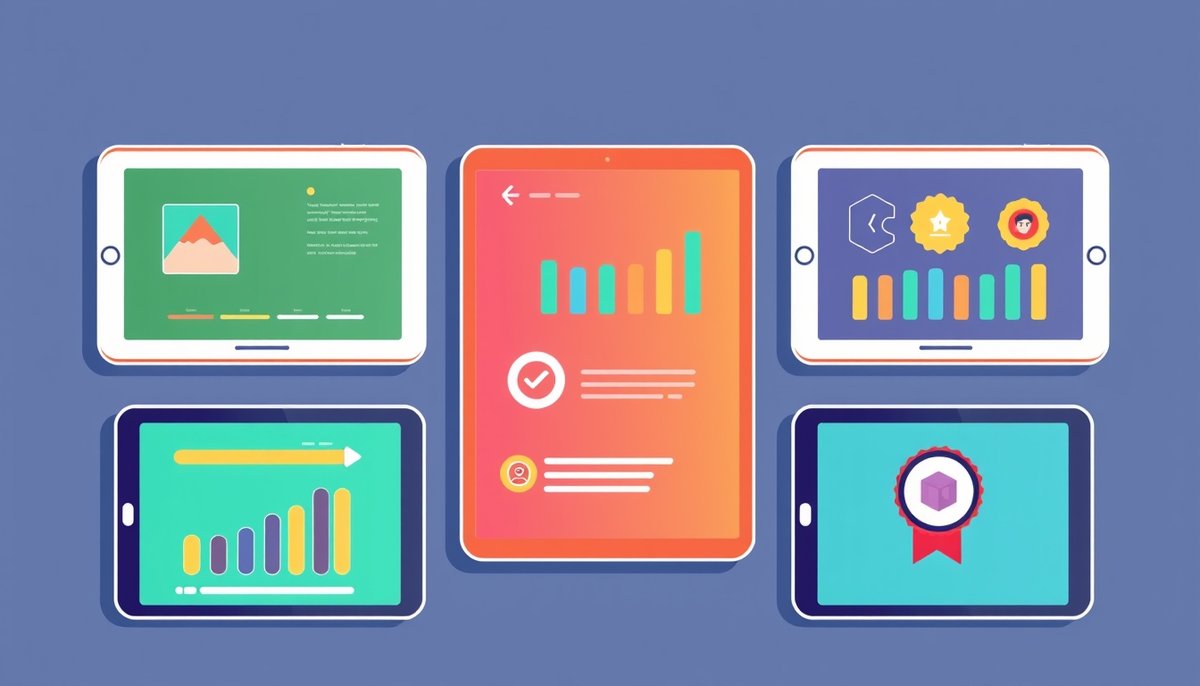 Plataforma educativa adaptativa Scoyo: interfaz gamificada con elementos de juego, barras de progreso y contenido personalizado Plataforma adaptativa Scoyo mostrando aprendizaje gamificado y herramientas de diagnóstico