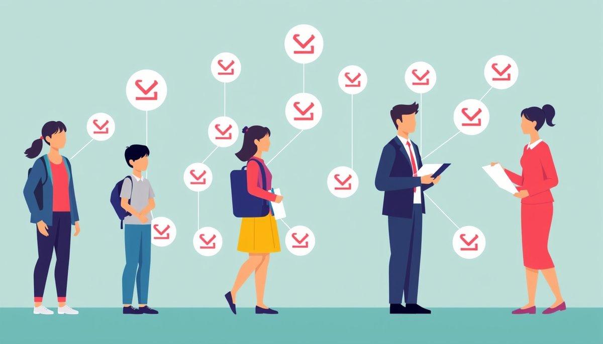 Red de consentimiento parental y requisitos legales para el uso de aplicaciones educativas con IA en menores de edad Padres, estudiantes y profesores conectados por flujos seguros con permisos apps educativas