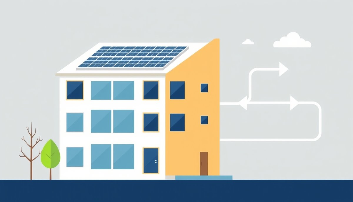 Sistema de eficiencia energética con paneles solares y reporting ESG para gestión inmobiliaria sostenible Gestión energética inteligente y sostenibilidad ESG en inmuebles