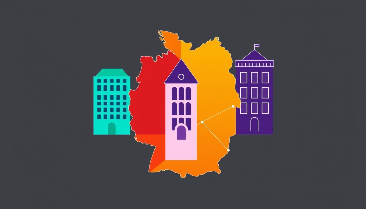 Panorama del mercado alemán de soluciones de inteligencia artificial para recursos humanos y gestión de talento Mapa de Alemania con principales proveedores de IA para RRHH: Personio, SAP y Haufe Group