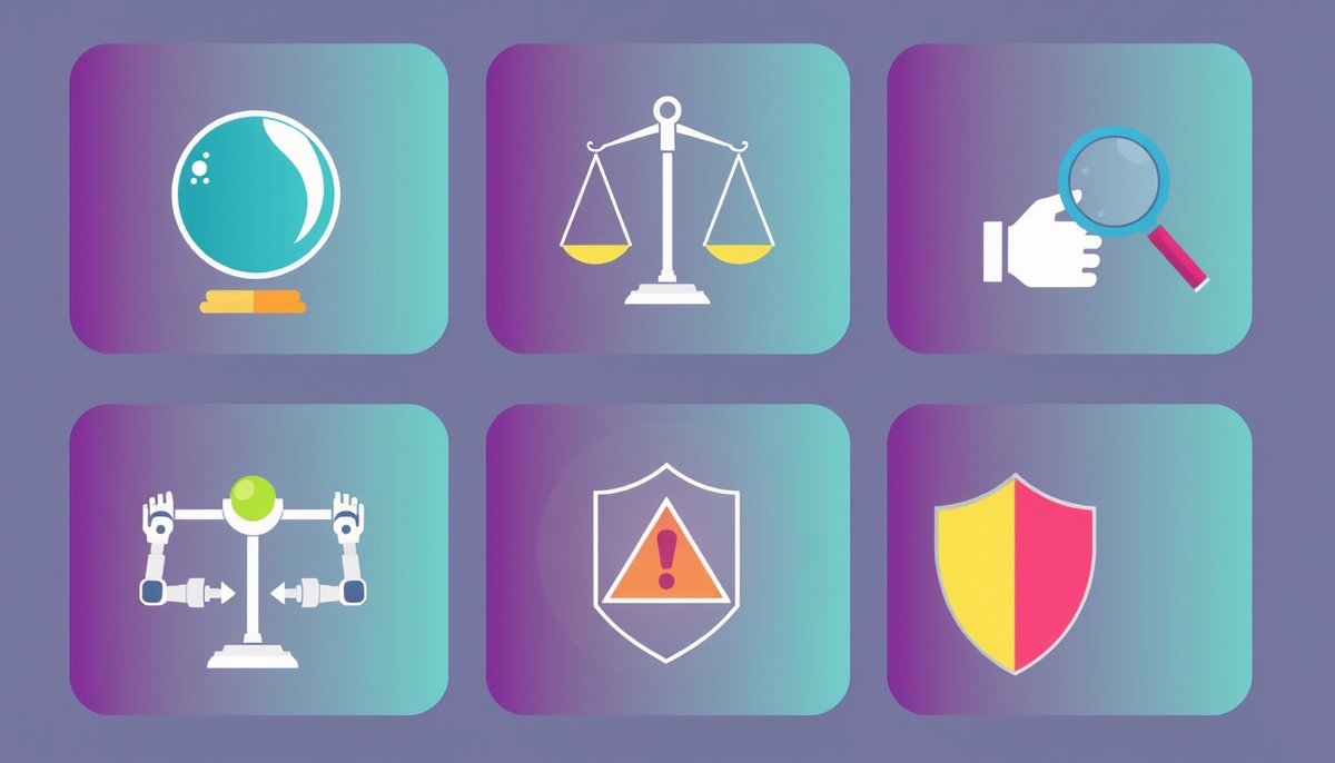 Panel de aplicaciones principales de IA en supply chain: predicción de demanda, inventario inteligente y sistemas de alerta temprana Infografía de 6 aplicaciones clave de IA: predicción, optimización, automatización y gestión